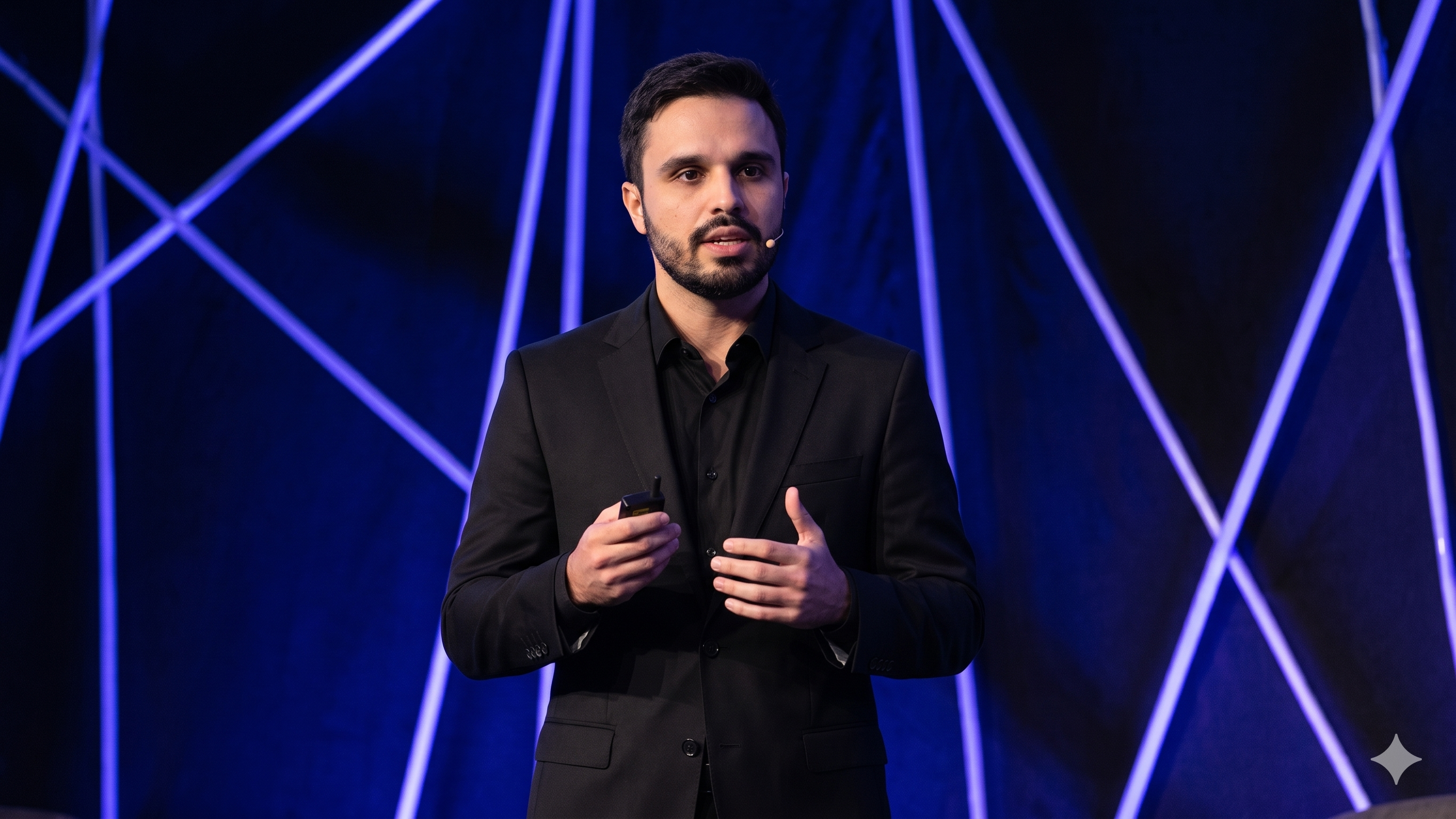 Diego Caporusso palestrando sobre automação de processos e metodologia ágil para empresas